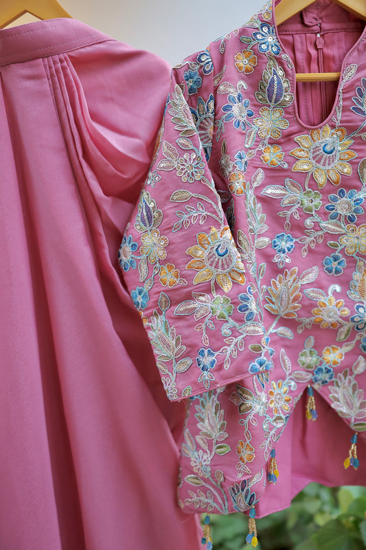 Fiza Floral Girls Tulip Skirt Set