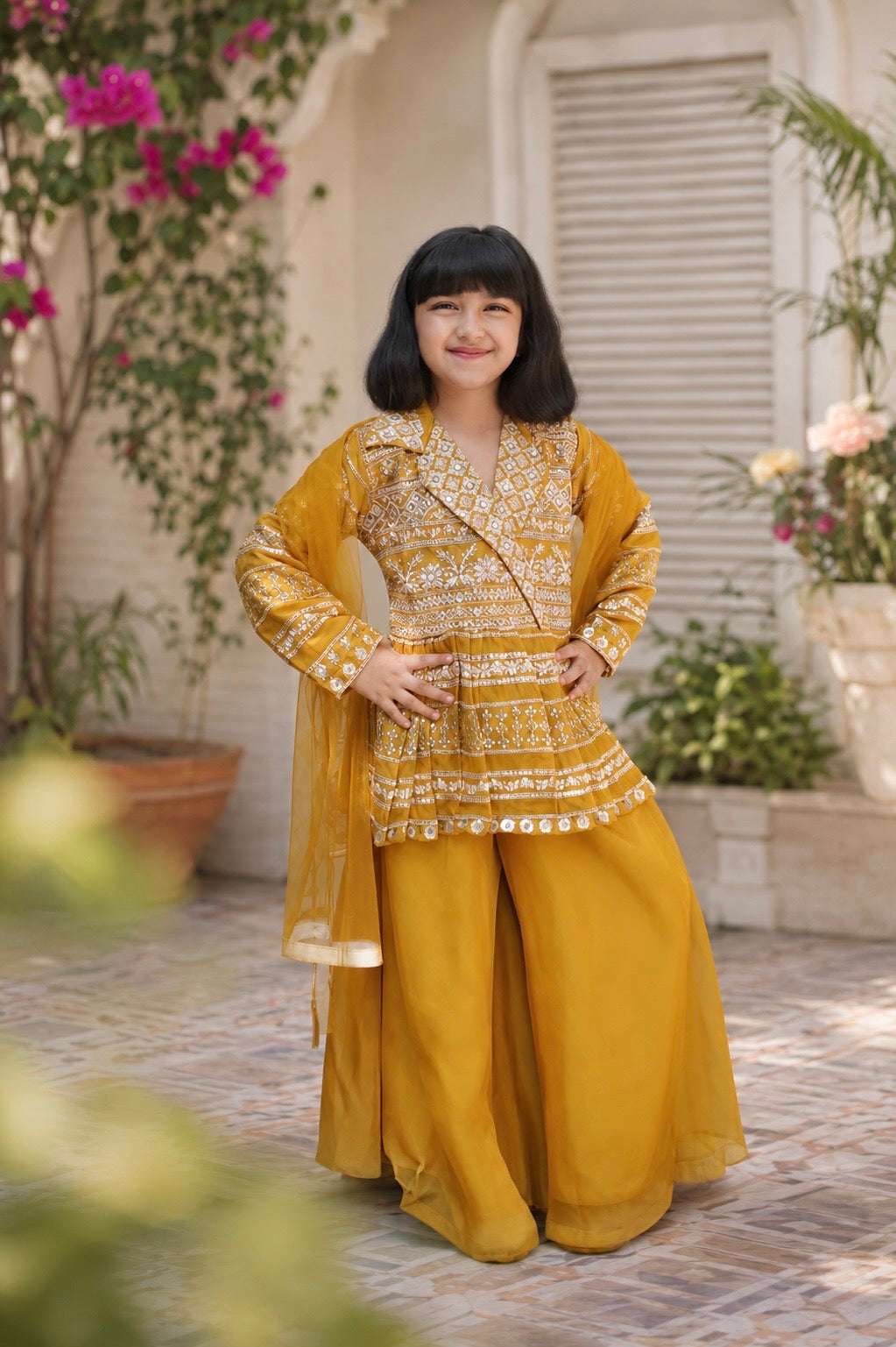 Sunlit Symphony Girls Palazzo Set