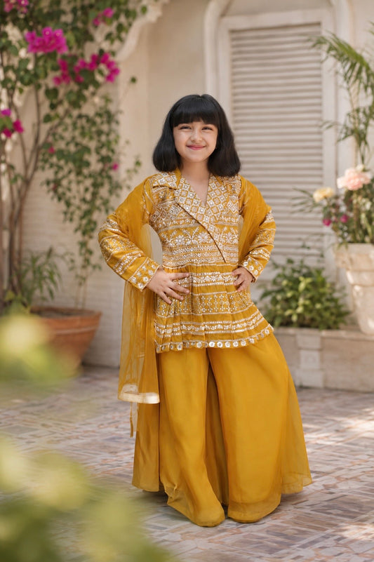 Sunlit Symphony Girls Palazzo Set