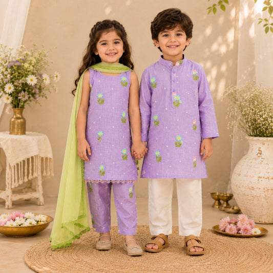 Lavender Meadow Girls Ethnic wear set