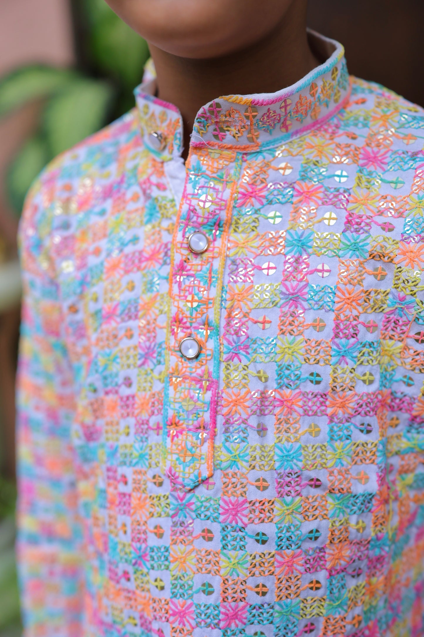 Rainbow Weave Boys Kurta Set