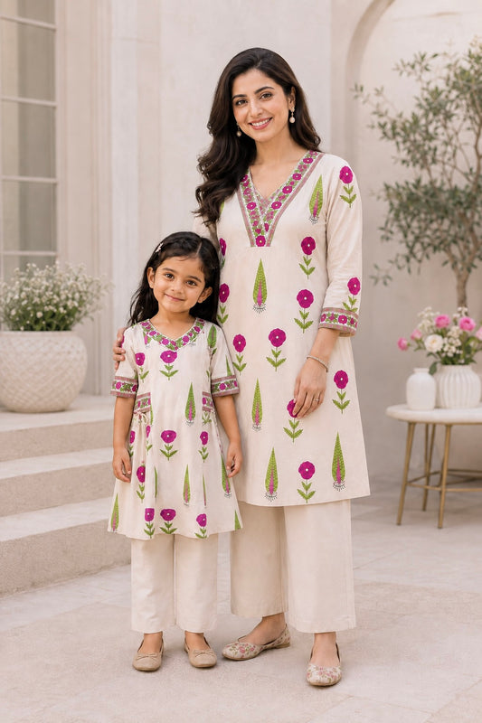 Gulbagh Tassel Mommy Set (Purple)