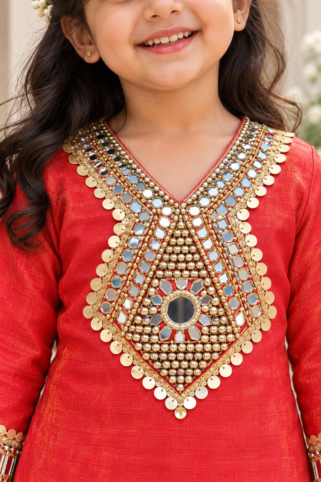 Rang Mahal Mirrorwork Girls Dhoti Set
