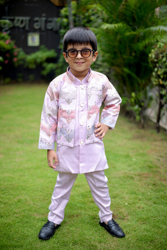 Lilac Majesty Boys Jodhpuri Set