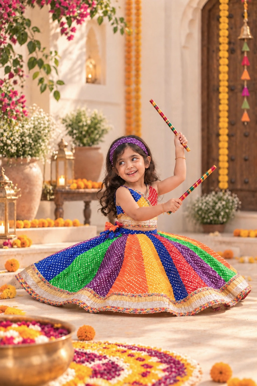 Rang Tarang Girls Lehenga Set