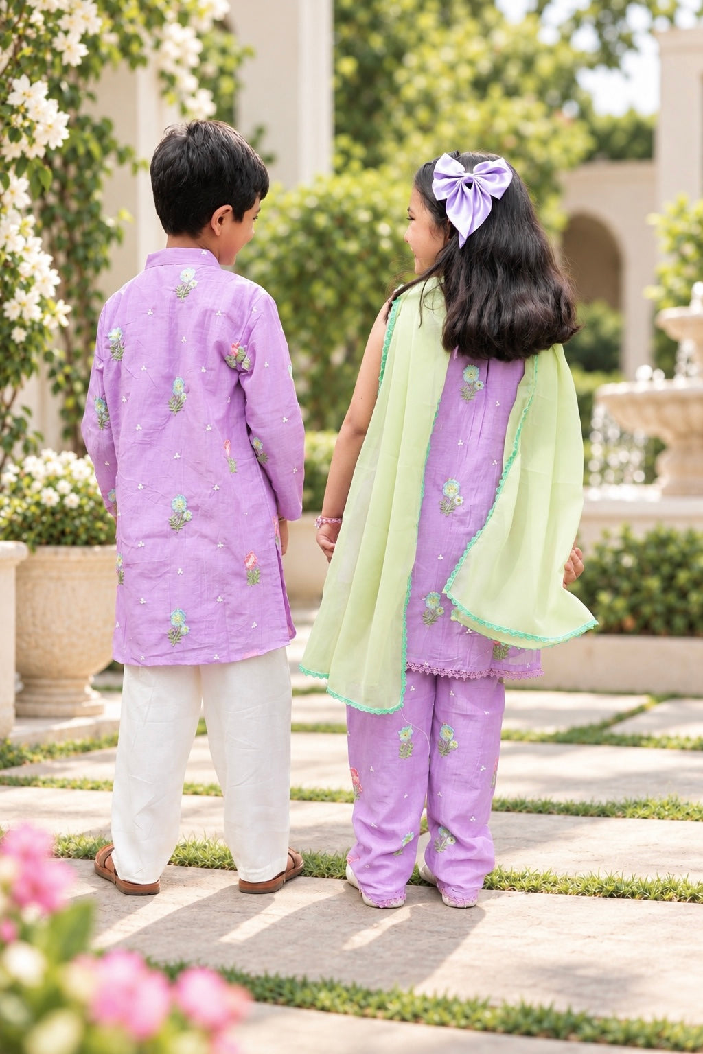 Lavender Meadow Girls Ethnic wear set