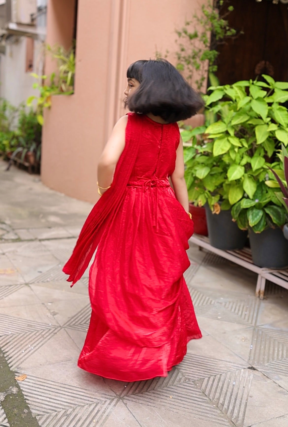 Ruby Raaga Girls Pre-Draped Saree