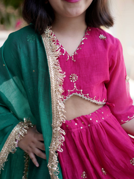 Mughal Meher Girls Lehenga Set