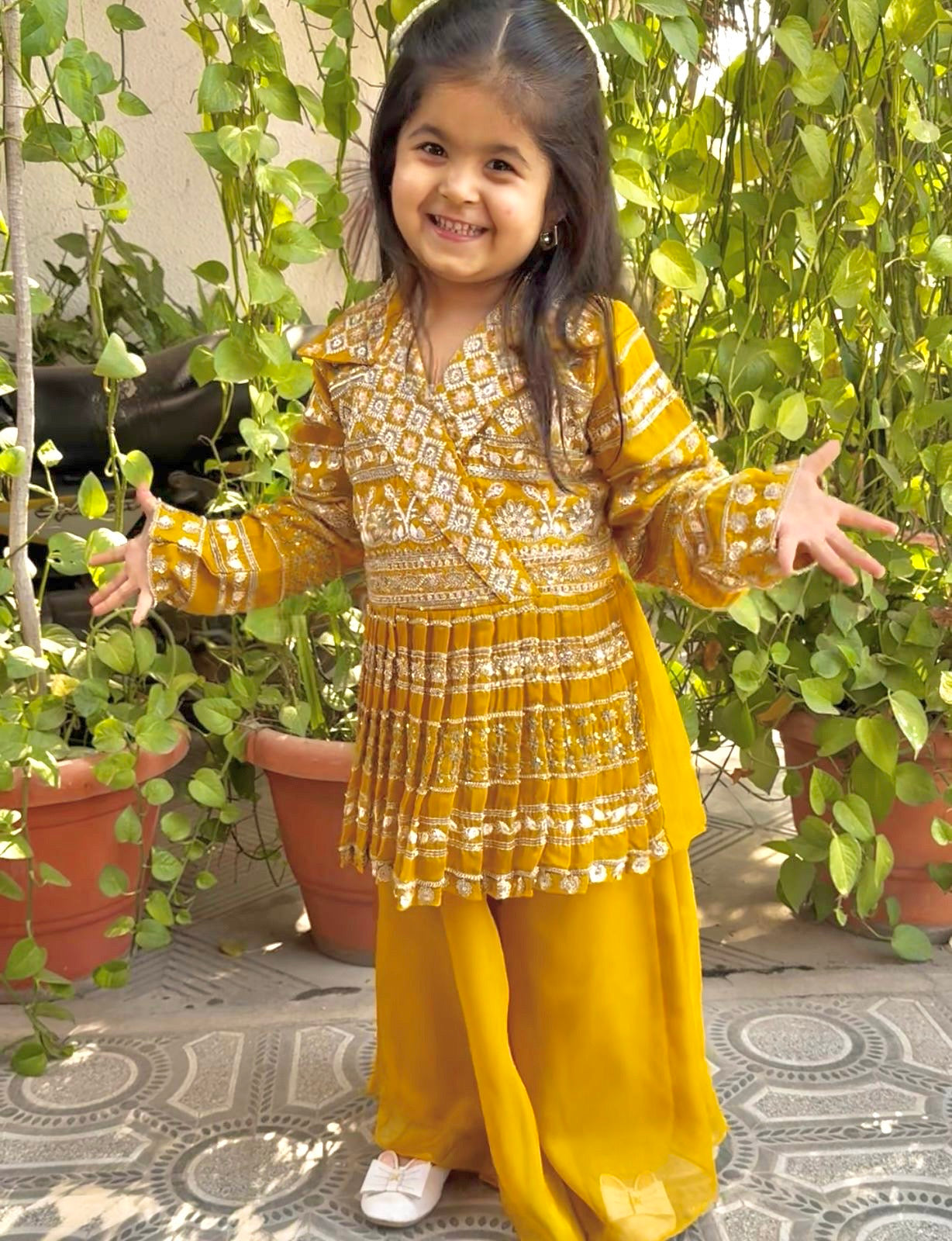 Sunlit Symphony Girls Palazzo Set