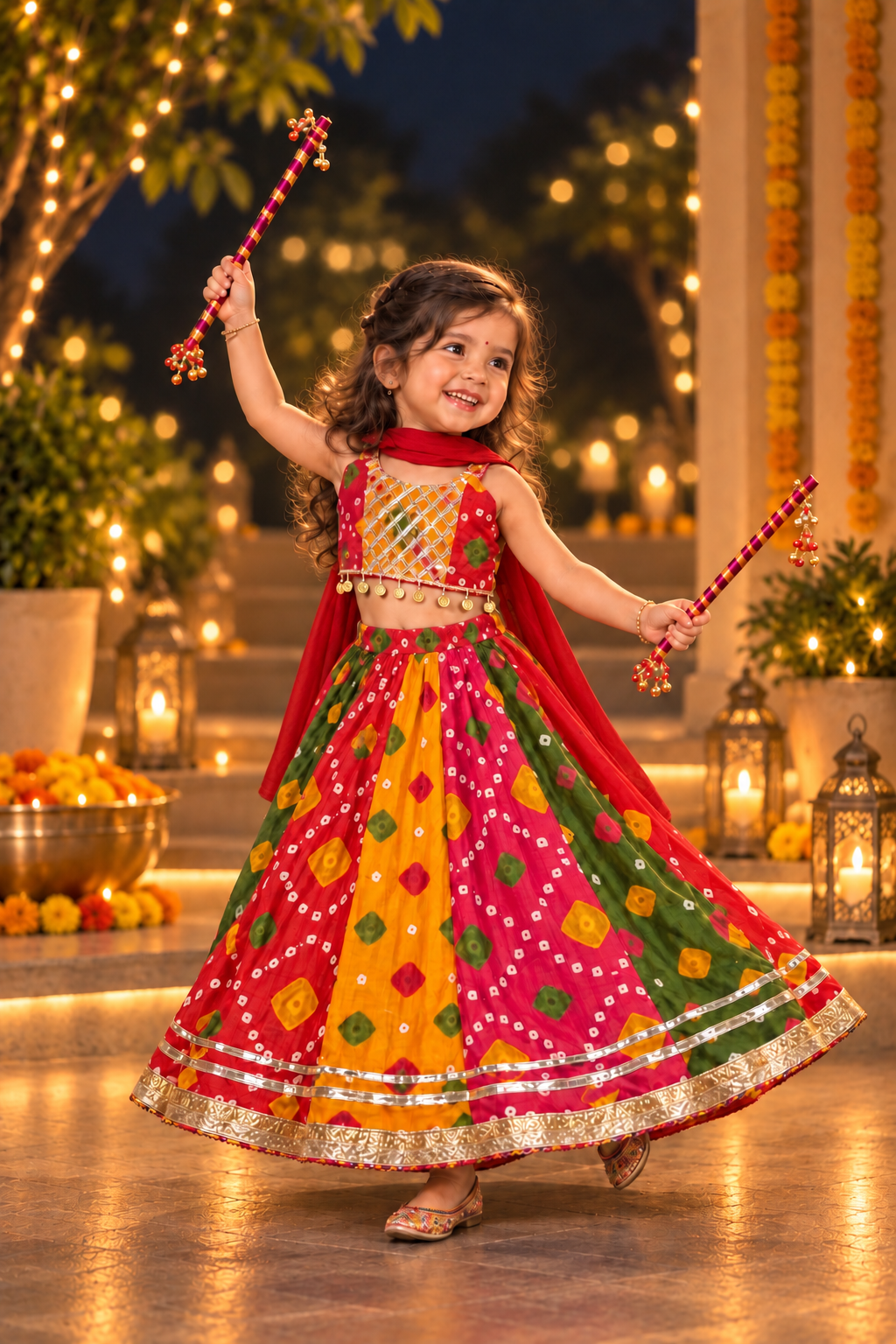 Rang Raas Girls Lehenga Set