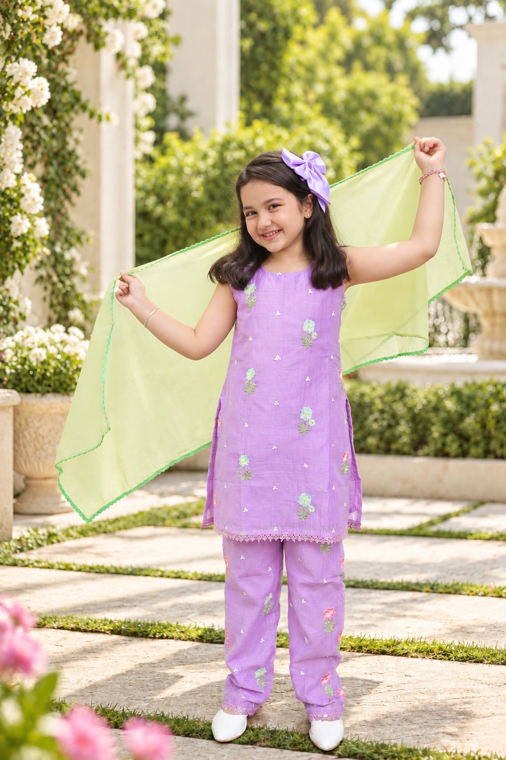 Lavender Meadow Girls Ethnic wear set