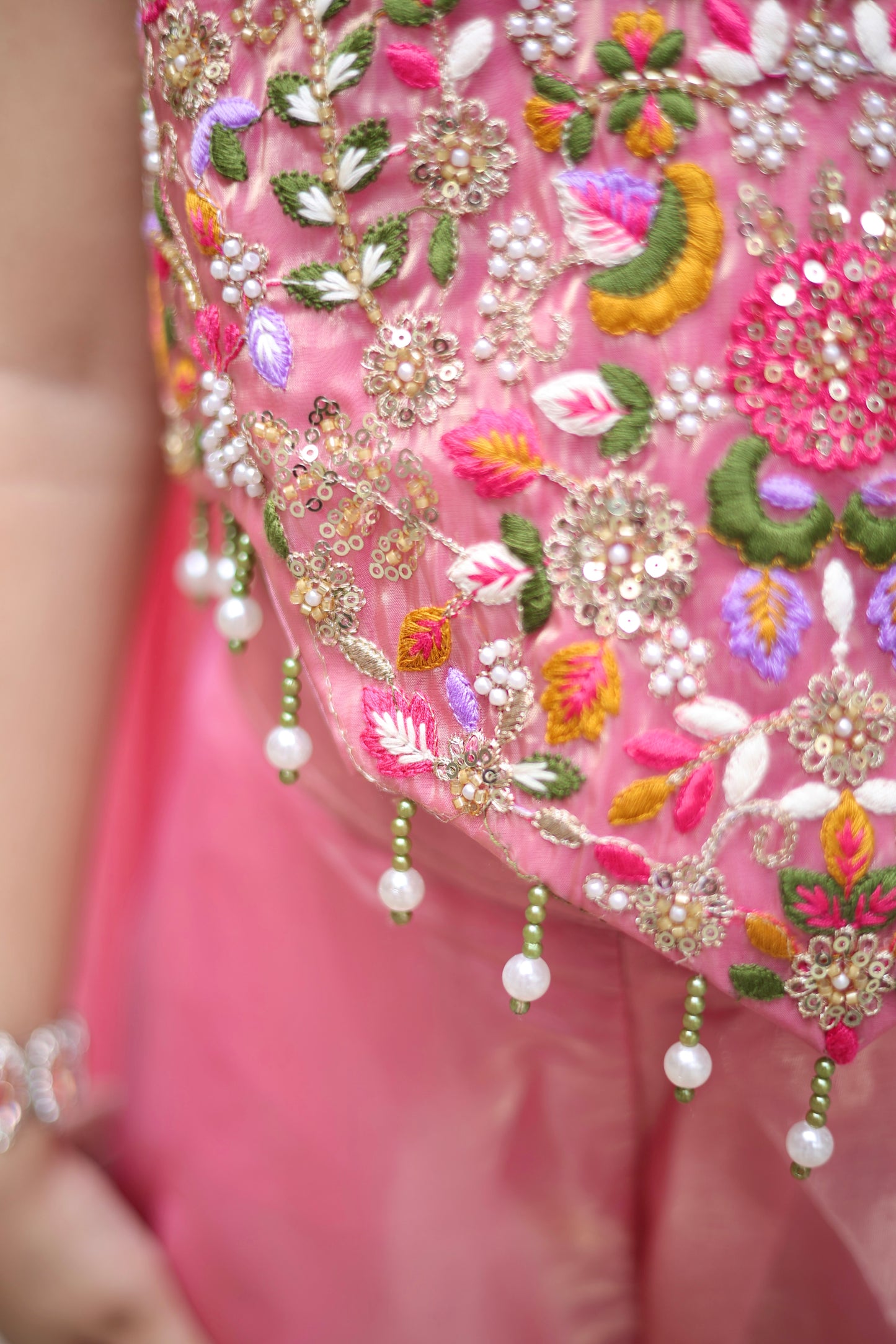 Roseate Charm Girls Palazzo Set