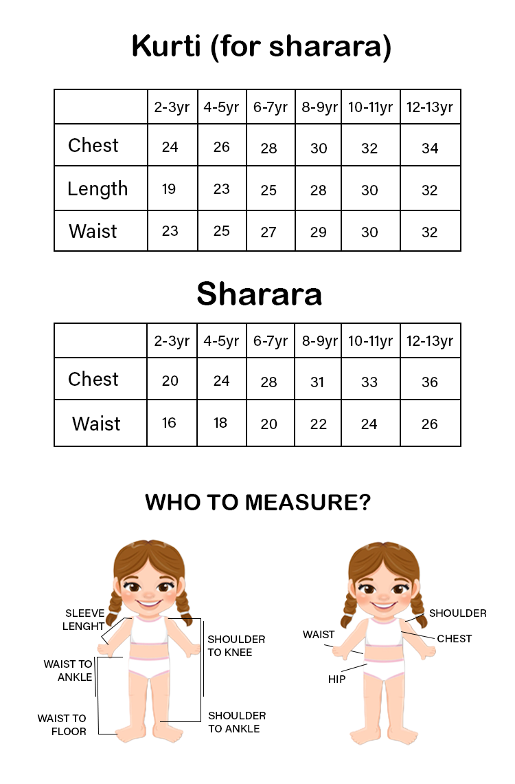 Gota Gulal Sharara Set – Girls festive Wear Cotton Set