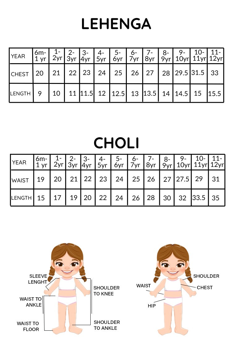 Copper Charm Girls Lehenga Set with sleeves