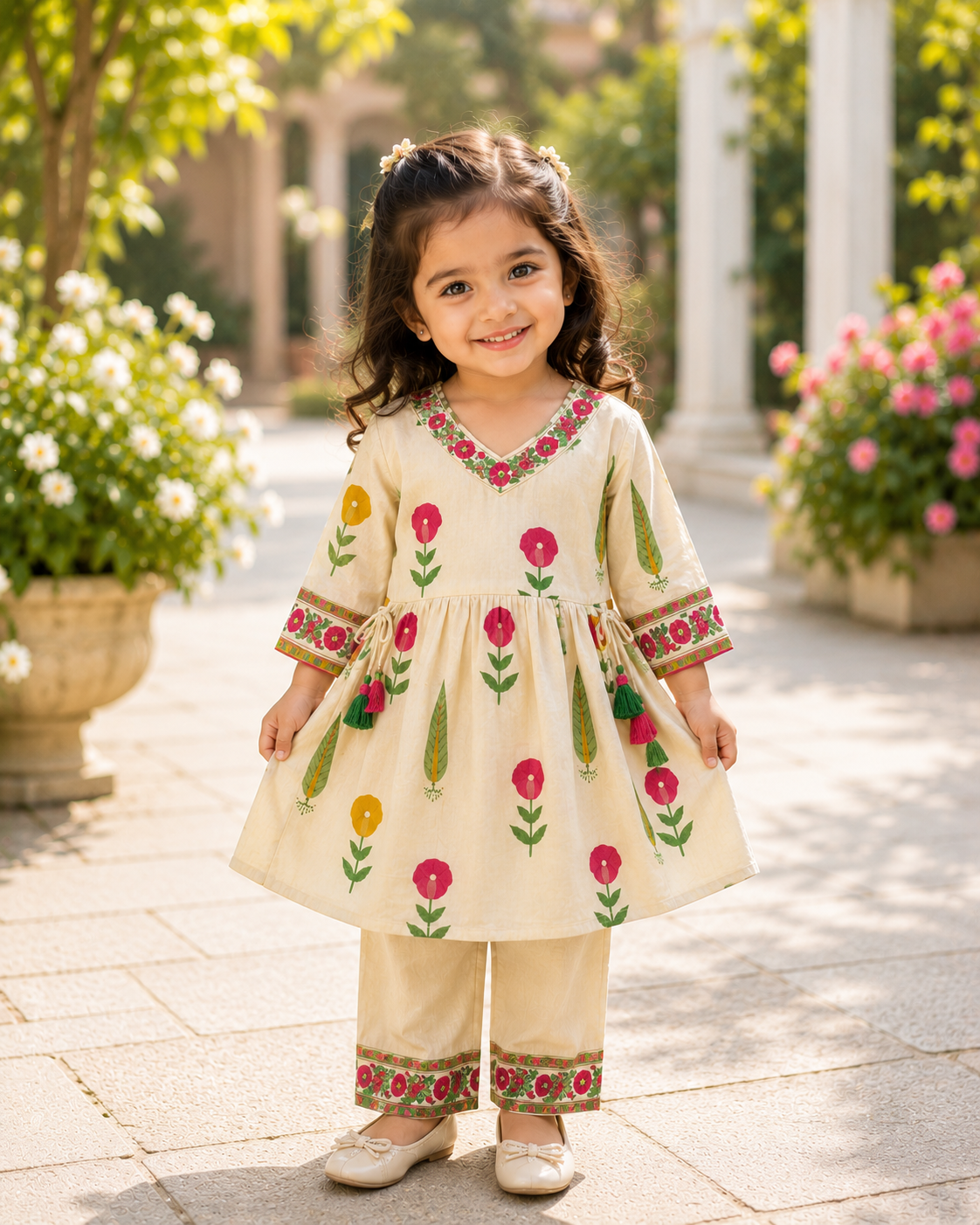 Gulbagh Tassel Girls Cord Set