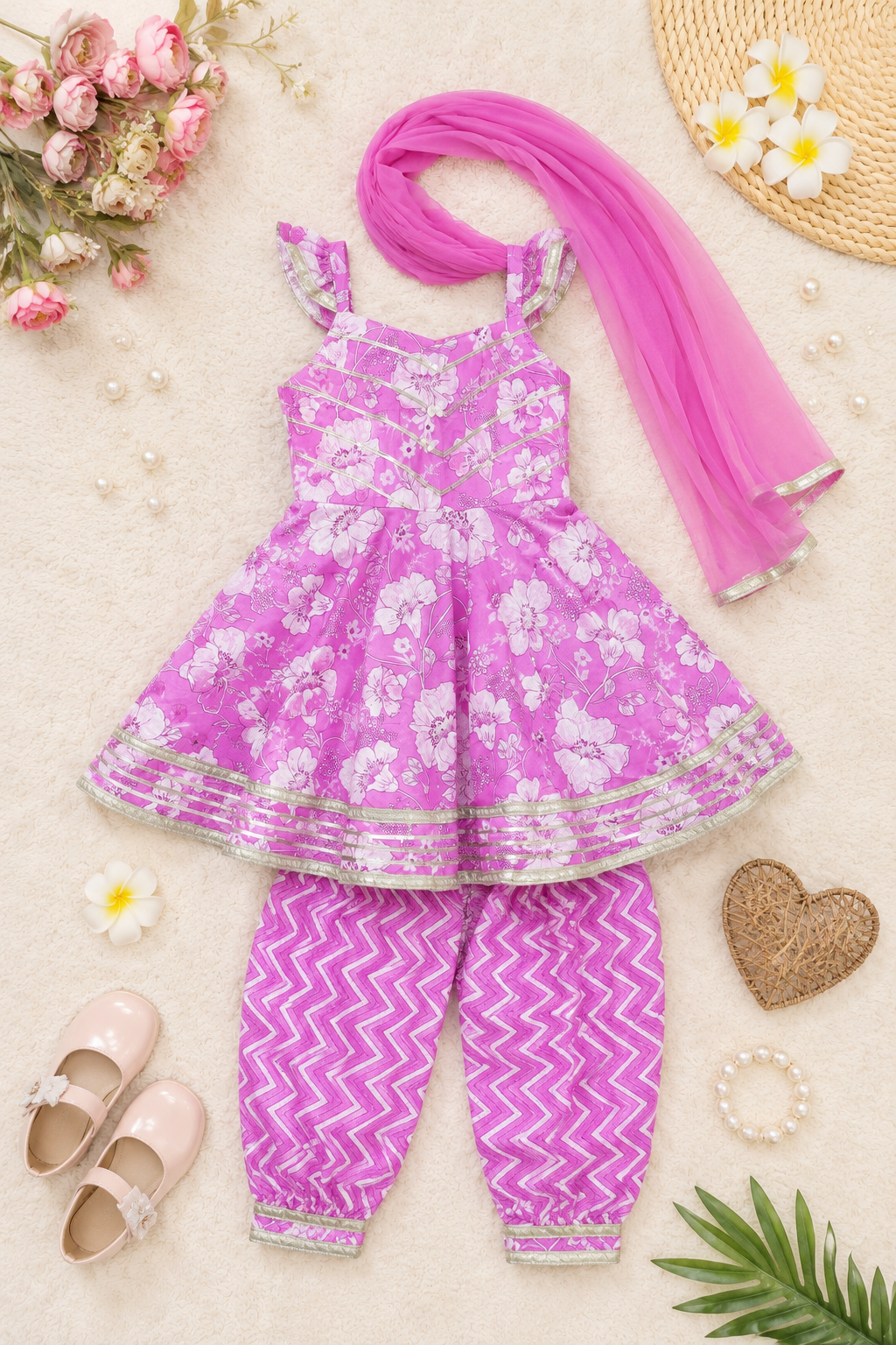 Petal Pop Girls Patiala Set