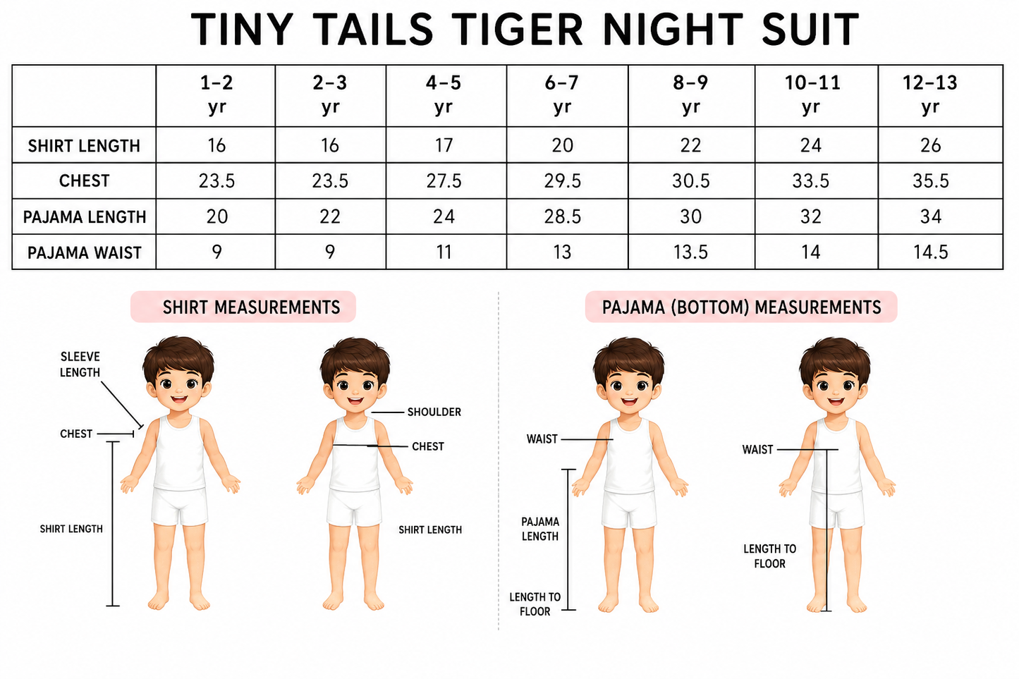 Tiny Tiger Tales Boys Nightwear
