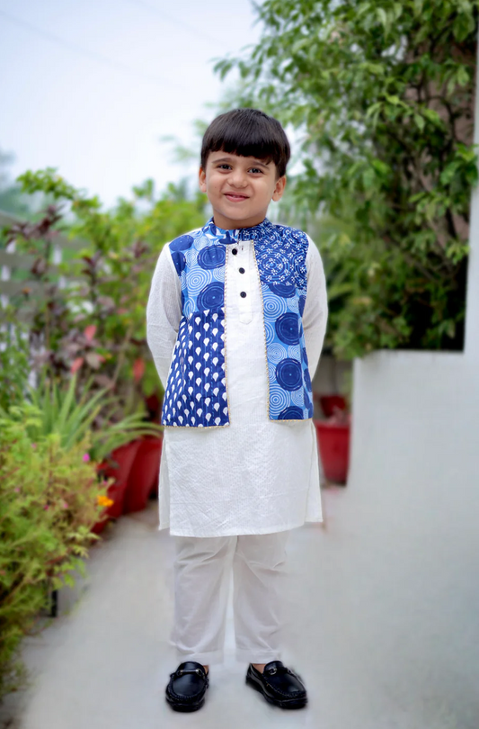 Indigo Imprint Boys Kurta Set