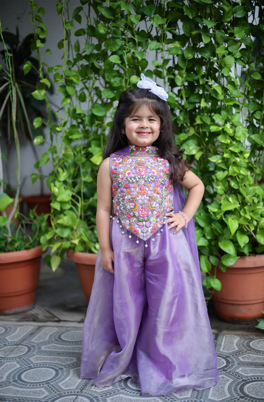 Lilac Lavanya Girls Palazzo Set