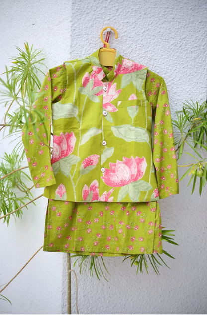 Lotus Bloom- Boys Ethnic wear Set