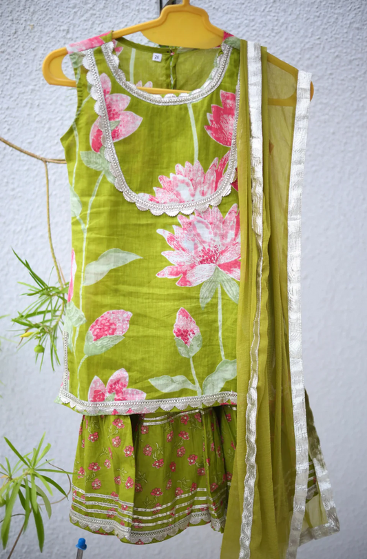 Lotus Bloom – Girls Sharara Set