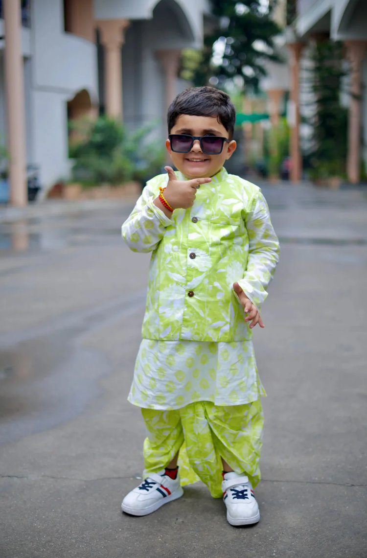 Matcha Magic Boys Ethnic wear Dhoti set