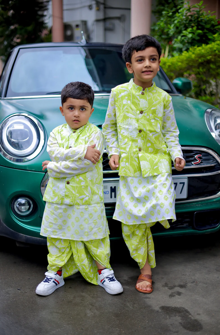 Matcha Magic Boys Ethnic wear Dhoti set